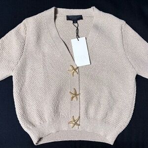 Zara Star Button Textured Knit Cardigan (NWT)